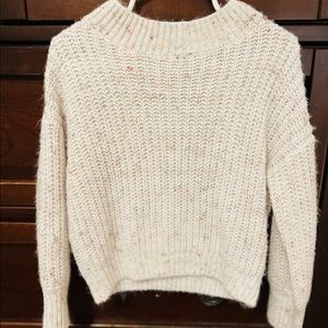 Toddler girls long sleeve sweater with mock turtleneck